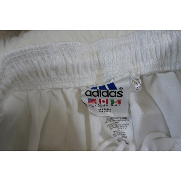 NWT Vintage Y2K 90s ADIDAS Soccer TREVISO Polyester Men's White Shorts Large - Picture 7 of 12